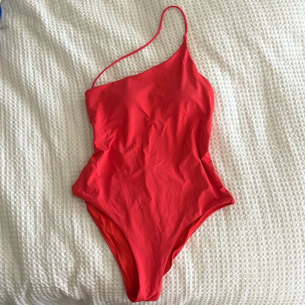 Red one piece swimsuit
